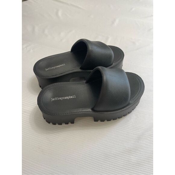 Jeffrey Campbell Platform Sandals Size 7 Black Chunky Y2K - Picture 2 of 8